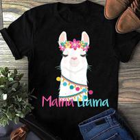 Mama Llama Funny Mother's Day Shirt for Women Mom love llama T-Shirt - Gift for Llama Lovers - Mother's Day Shirt M