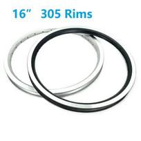 Folding Bike Rims 16 Inch 305 Aluminum Alloy Double Wall Rim Spoke hole 20 24 28 32 36 Hole Bicycle Wheel Rims Silver 20 Hole black