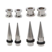 2 Pairs Stainless Steel Ear Tapers Tunnels Ear Studs Creative Ear Tapers & Tunnels Ear Studs tretching Kit Jewelry 1