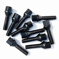 10pcs Black/silver Conic Shape M14 X 1.25 M12 X 1.5 M12 X 1.25 M14 X 1.5 Wheels Lug Bolts Wheel Lug Lengthen screw For Vw Golf M14x1.5