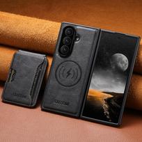 SUTENI for Samsung Z Fold 7 Phone Case Magnet Wireless Charging 2-in-1 Card Holder Stand Luxury Faux Leather Galaxy Z Fold 6 Opp Bag&For Galaxy Z Fold 7