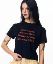 Iligo Lettering Loose Crop T-Shirt Navy Os/Free