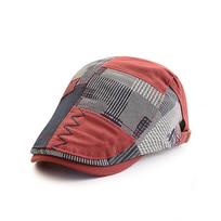 Adjustable Irregular Plaid Beret Headwear Casquette Ivy Cap Fashion Newsboy Hat  Sports raudona