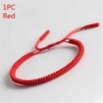 1PC/3PCs Handmade Adjustable Weave Red Rope Weave Bangle Tibetan Buddhist Knots Bracelet 1PC Red