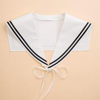 Dryžuotas jūrininko apykaklės-pelerinos imitacija Baltas peteliškės kaklaraištis Elegantiška nuimama apykaklė Nuimama viršutinė dalis Style 2 white