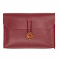 Multi-purpose USB Data Cable Mouse Organizer Faux Leather Makeup Bag Travel Toiletry Bag  Holiday raudona