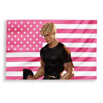 A-Aaron W-Warner Pink USA Flag | S-Shatter Me Fan Art Tapestry | Hot Booktok Bookish Wall Decor 100X70CM