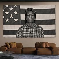 Rapper A-Asap R-Rocky Testing Tapestry Background Hanging Cloth Bedroom Room Decor Aesthetic Tapestry Wall Party 100X70CM