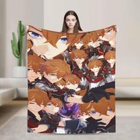 Genshin Impact Diluc Game Blankets Travel Office Flannel Bedding Throws For Bedroom Super Soft Design Quality Bedspread Gift Size: 75*100cm, Weight: 230 GSM