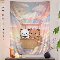 BuBu And DuDu Printed Large Wall Tapestry Cheap Hippie Wall Hanging Bohemian Wall Tapestries Mandala Home Decor 100X70CM