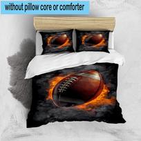Flaming Football In Action 3pcs Bedding,Including 1pc Duvet Cover And 2pcs Pillowcases Perfect for Christmas,Ideal for Bedroom, Dormitory 135cm*200cm