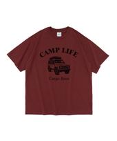 Cargo Bros Travel Camp Car Short Sleeve T-Shirt (Wine) S