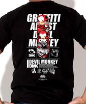 Doldol Dmk_T-Shirts_92 Graffiti Artist Devil Monkey Dmk Character Graphic T-Shirt Short Sleeve T-Shirt Light Gray/M