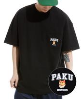 Cream Soda Lab Paku Logo Oversized Heavyweight Pocket Short Sleeve T-Shirt Black L