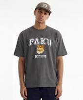 Cream Soda Lab Paku Logo Short Sleeve T-Shirt Charcoal White Charcoal/Xxl