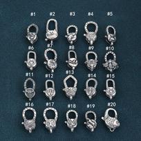 S925 Sterling Silver  Lobster Clasp Diy Jewelry Handcrafted Accessory Clasp Bracelet Necklace Connecting Clasp gray