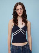 Heatherment Double Lace Camisole (Navy) Os