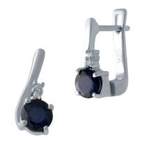 Sidabriniai auskarai su natūraliu safyru 1.409ct (2021933) safyras