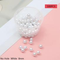 2–20 mm ABS apvalūs perlų imitacijos karoliukai „pasidaryk pats“ medžiagų priedai Aukštos kokybės papuošalų priedai No Hole 8mm 100PCS balta