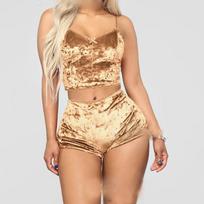 Women's Pure Erotic Lingerie Sexy Sling V-Neck Slim Two-Piece Suit 3XL auksas