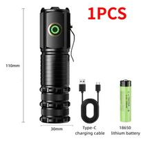 2 vnt Galingas mini EDC LED žibintuvėlis didelio galingumo 3 LED žibintuvėlis įkraunamas stovyklavimo žibinto raktų pakabuko lemputė avarinė lemputė 1PC long 18650 battery