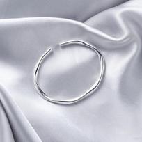 Mobius Bracelet S999 Sterling Silver Bracelet with Adjustable Opening for Women, Pure Silver Bracelet for Valentine's Day To Give To Girlfriend Adjustable size