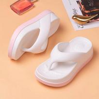 Fashion Women's Flip Flops Summer Outdoor Indoor Thick Soled Sandals Increase Height Slippers Beach Women Men 40 balta
