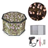DIY Tulip Lamp 2-in-1 Octagon Mirror Flower Night Light Unfinished Handmade Craft Decorative Lamp US Plug violetinė