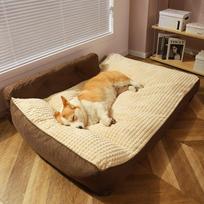 HOOPET Dogs Sofa Bed Pet Kennel Mats Cats Bed Winter Warm Sleeping Floor Mats for Small Middle Big Dog Nest Pet Accessories M 52x38x21cm kava