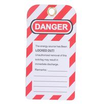 20Pcs Lockout Tagout Tags Kit PVC Plastic Reusable Engineering Safety Warning Signs Red