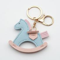 Handmade Cute Leather Rocking Horse Bag Charm & Car Pendant