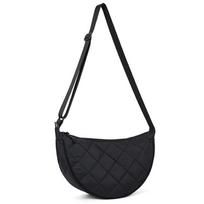 Women's Plaid Crossbody Messenger Bag Nylon Shoulder Bags Large Capacity Travel Half Moon Belt Bag Ladies Hobos Bag CLE 40x12x21cm juoda