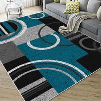 Scandinavian Style Crystal Velvet Area Rug – Geometric Print Non-Slip Carpet | For Living Room & Bedroom, Soft Home Decor 60*90cm