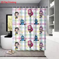 1pc K-Pop Demon Hunters print waterproof shower bathroom partition privacy hanging curtain with 12 hooks easy installation 90x180cm