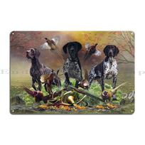 Hunting Pheasant With German Shorthaired Pointer Metal Sign Poster Kitchen Printing Cinema Pub Club Tin Sign Poster 7.9x11.8In(20x30cm) black