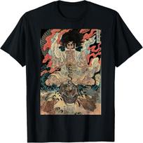 Japanese Vintage Artwork Tengu Gods Defeat The Evil Snake T-Shirt S juoda