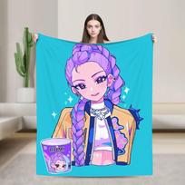 KPop Demon Hunters Rumi Blanket  Super Soft Funny Plush Throw Blanket For Children Outdoor Flannel Bedspread Bed Cover 30x40in