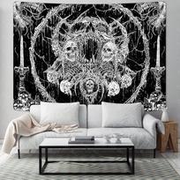 Bestseleris juodas ir baltas paprastas gobeleno fonas kambario gobelenas miegamojo gobeleno dekoracija sienos gobelenas kaukolės gobelenas 40CMX60CM