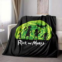 1 vnt. Rick, Morty flanelinis pledas Lengvas minkštas šiltas visų sezonų pledas sofai, lovai, kelionėms, L1028142 80x120cm