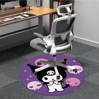 1pc Kuromi, Sanrio Carpet, Round Non-Slip Durable Large Size Office Carpet, Suitable for Office, Beautiful Decoration 80cm