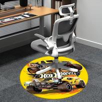 Hot Wheels, Monster Trucks Kėdės kilimėlis Apvalus kilimas Biuro kilimas, Skalbiamas mašinoje, Neslystantis, Tinka svetainėms, Miegamiesiems 80cm