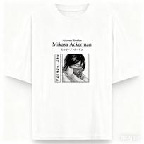 Attack on Titan Anime Mikasa Ackerman Printing Oversized Cotton Tshirt Men and Women Harajuku Casual Summer Absorb Sweat Tee 4XL