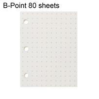 Mini Rings Binder Daily Plan Diary Book 3-hole Inner Pages Loose-leaf Refill Paper Refillable B-point 80sheets