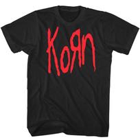 Korn Raudonas Logotipas Marškinėliai Vyriški Roko ir Rolo Muzika Klasikinis Grupės Marškinėlis Naujas Juodas L