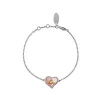 Vivienne Westwood Petra Irregular Heart Saturn Logo Bracelet Women Bracelet Silver Cherry-Blossom-Pink 8053195235131 Basic Packaging-Dust Bag+Box