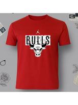 T-shirt with print bulls red basketball S
