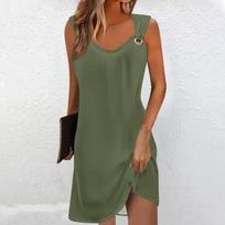 Women's Casual Dress Summer Dress Dress Dress Ruched Daily Date Going Out Fashion Basic Strap Sleeveless Loose Fit L
