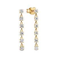 Pandora Timeless Inlaid Design 14K Gold Plated Earrings Unisex earrings 263011C01 Box