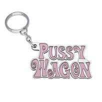 Pussy Wagon Keychain Movie Pink Letter Metal Pendant Keyring Alloy Drip Keychain for Bag Ornament Car for Key Pendant 1
