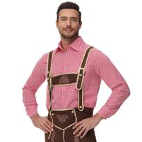 M-XXL Vyriškas Bavarijos Oktoberfest Lederhosen Kostiumas Cosplay, Vokietijos Alaus Šventėms, Petnešos, Kombinezonas, Marškiniai, Kepurė, Rinkinys M&Other pink